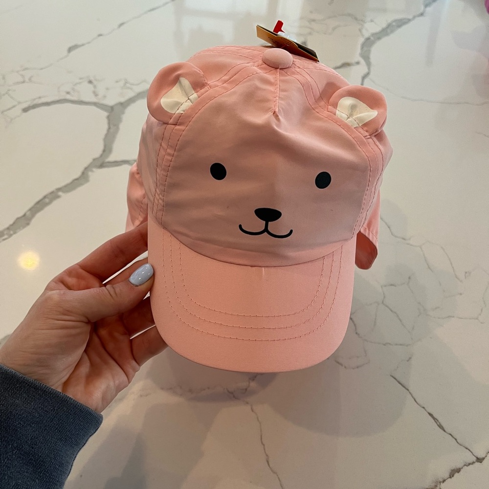 Cat & Jack Pink Bear Face Kids Hat